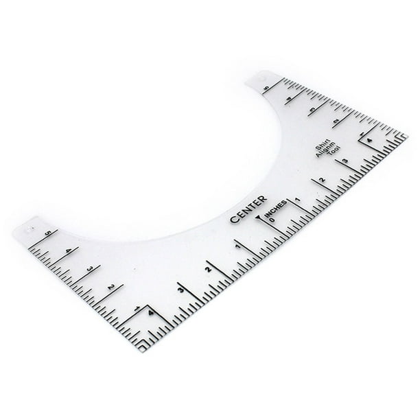 T-shirt Ruler,Round Neck Collar Center Alignment Help DIY Tailoring Design Transparent PVC Printed Scales T-shirt Tool Ruler for Your Heat Press Screen Printing Machine